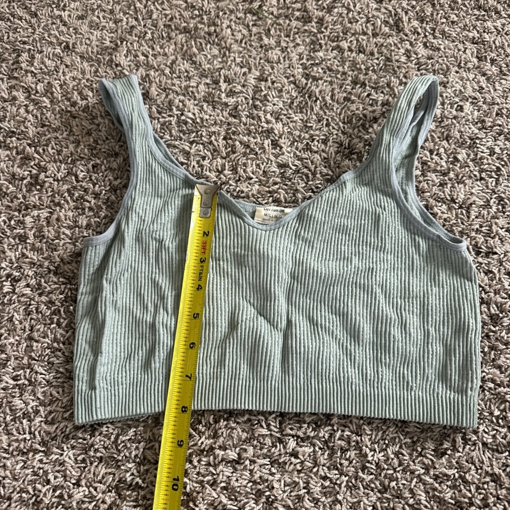 Cotton On Ribbed Crop Top - Light Green
